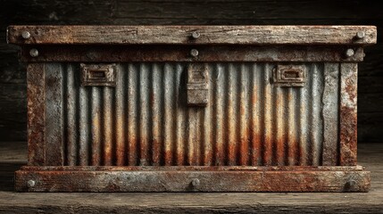 Rustic Corrugated Metal Storage Box