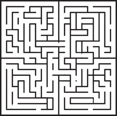  Brain Game Maze Silhouette Vector Illustration