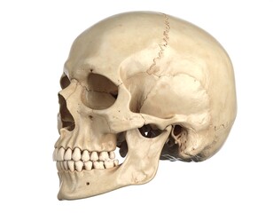Naklejka premium Side view of a human skull