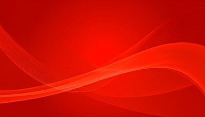 Obraz premium A dynamic abstract design features flowing, translucent red lines creating an elegant, smooth effect against a solid red background.