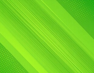 Vibrant green abstract background with diagonal lines and halftone dots