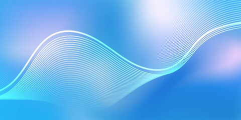 Abstract blue background with glowing curved wave lines and smooth gradient blend, ideal for digital, futuristic, and modern graphic design.