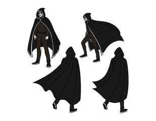 set of silhouettes of women