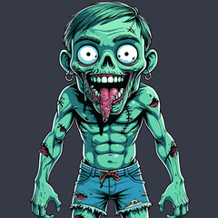 cute cartoon zombie vector