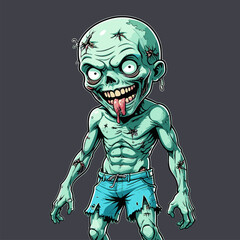 cute cartoon zombie vector