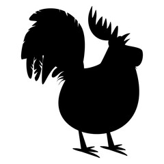 Animal vector silhouette , clip art, and symbol. Shilhouette of animal concept and simple design of chicken.