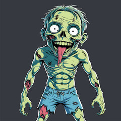 cute cartoon zombie vector