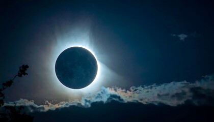 Solar eclipse viewed through clouds
