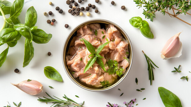 Atum enlatado com ervas frescas
