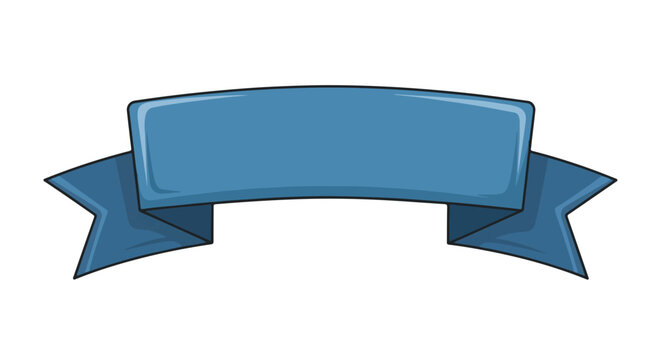 Elegant blue banner ribbon with gentle curves perfect for announcements and promotions, ready for your personalized text and designs