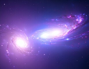 Obraz premium Two galaxies colliding in a dazzling cosmic dance. 