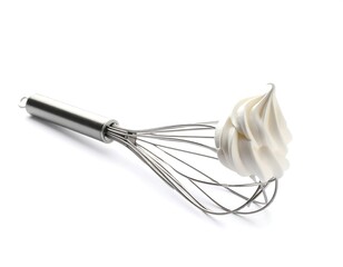 Whipped cream on a whisk