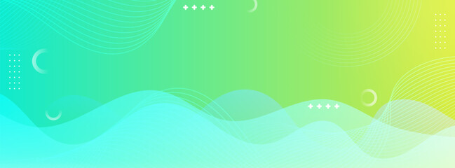 Modern banner background. full color, bright blue green gradation, wave simple design, wave style. eps 10