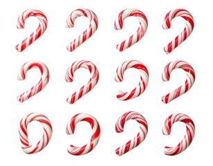 Holiday Countdown Calendar with Candy Cane Numbers, Top-Down View, Transparent PNG 