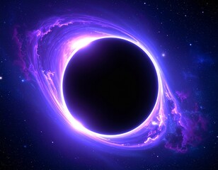 Fototapeta premium A powerful black hole absorbing surrounding stars and planets in deep space