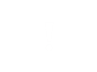 White minimalist exclamation mark icon framed on wall
