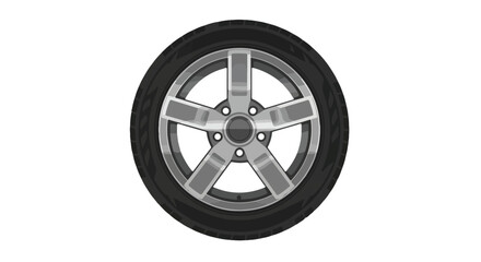 Obraz premium Sleek alloy wheel design in front of a blank canvas evoking modern vehicle aesthetics and radial tire engineering prowess and high-performance
