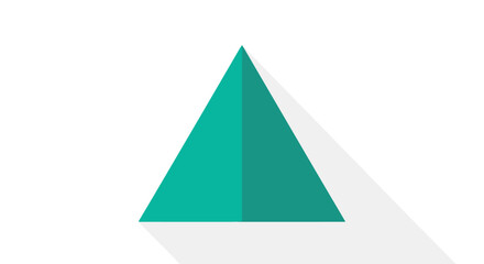 Fototapeta premium Emerald pyramid graphic with a modern aesthetic, standing prominently against a pristine white backdrop showcasing simple geometry and clean lines