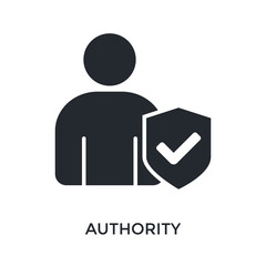 Authority Icon Glyph Style. Vector Illustration For Graphic Design