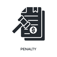 Penalty Icon Glyph Style. Vector Illustration For Graphic Design