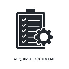 Required Document Icon Glyph Style. Vector Illustration For Graphic Design