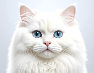 White cat portrait, close-up