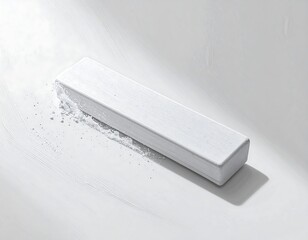White chalk bar on a white surface