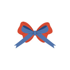 Bright and colorful bow illustration. Perfect for festive decorations, gift wrapping, holidays, weddings, and cheerful vector designs.