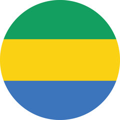 Gabon Flag circle design. National Symbol and Patriotic Identity Banner of Africa. Vector Illustration 