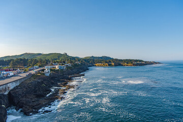 Aerial View of Depoe Bay along Highway 101 in Oregon