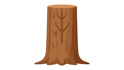 A simple, cartoon-style illustration of a tree stump against a plain white background.