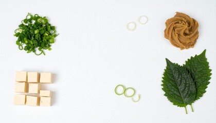 Fresh ingredients neatly arranged for healthy Asian cooking preparation and recipe inspiration