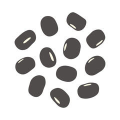 Black beans vector illustration. Urad beans. Beans illustration.