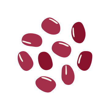 Red beans vector illustration. Azuki bean. Japanese food. Beans illustration.