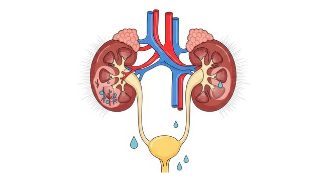 Human urinary system kidney bladder anatomy