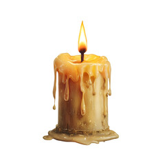 Realistic melting candle with flickering flame