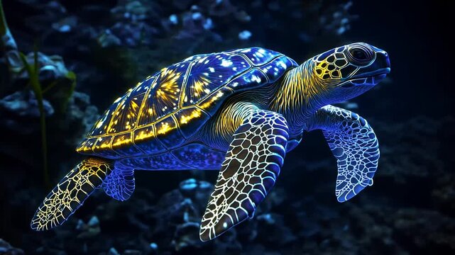 Sea turtle underwater