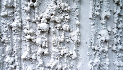 Obraz premium Close-up of rough textured concrete wall with vertical drips and bumpy surface, abstract grunge background for construction, industrial, or design use