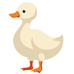 2d illustration cute baby duckling looking upward with an innocent expression, yellow feathers, flat vector design for children, learning, and storytelling content.
