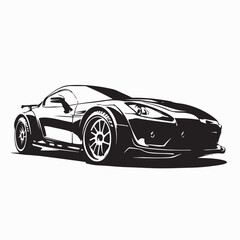 Sports car logo illustration. Sport car logo design fast silhouette icon Vector Image