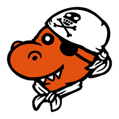 Stegosaurus Pirate Crew Captain Sailer Buccaneer Sailor Dinosaur