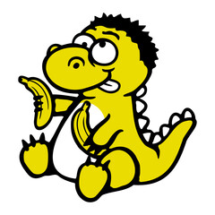 Stegosaurus 2 Banana Dino Fruit Crazy Weird Vegetarian Dinosaur