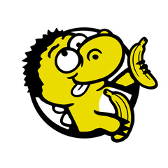 Stegosaurus 2 Banana Dino Fruit Crazy Weird Vegetarian Dinosaur