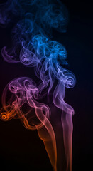 Obraz premium Colorful Abstract Smoke Flow on Dark Background Wallpaper