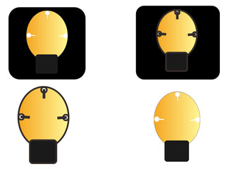 Golden Lightbulb Variations Design Elements for Projects