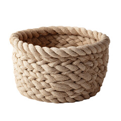 Obraz premium Handmade rope basket isolated on transparent background, perfect for organizing your home