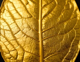 Obraz premium Close-up of a golden leaf (1)