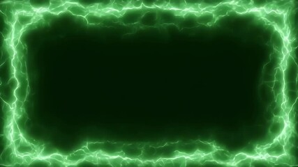 green lightning square frame background