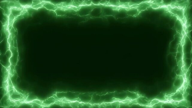 green lightning square frame background