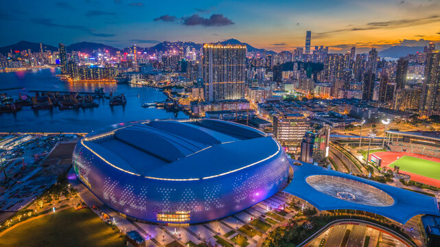 Kai Tak Stadium construction site in Hong Kong Aug 27 2025